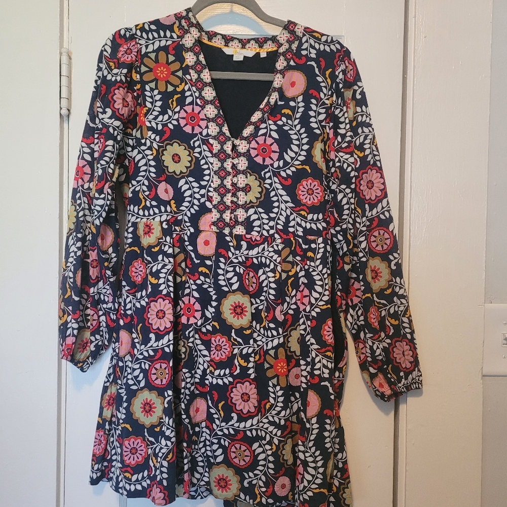 Boden Floral Long Sleeve Dress